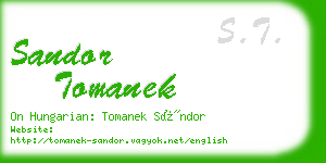 sandor tomanek business card